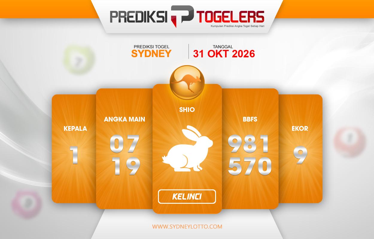 Prediksi Togelers SDY 31 Oktober 2026 Hari Sabtu